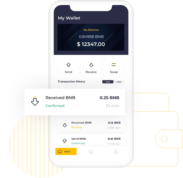 Crypto wallet for Bianace and Tron currency